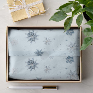 Blue Snowflakes Christmas Tissue Paper
