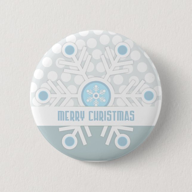 Blue Snowflakes Contemporary 6 Cm Round Badge (Front)