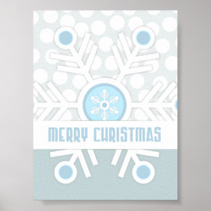 Blue Snowflakes Contemporary Poster