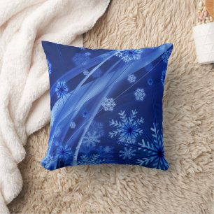 Blue Snowflakes Cushion