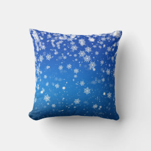 Blue Snowflakes Cushion