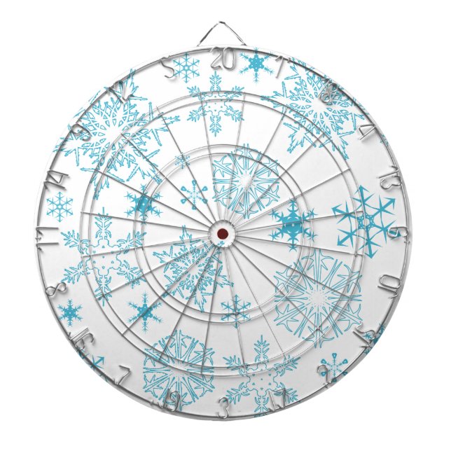 blue snowflakes dartboard (Front)