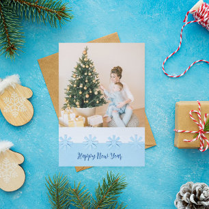 Blue Snowflakes Decorations Christmas Card