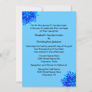 Blue Snowflakes Invitation