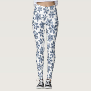 Blue snowflakes leggings