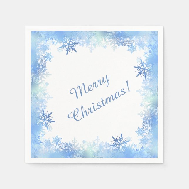 Blue snowflakes napkin (Front)