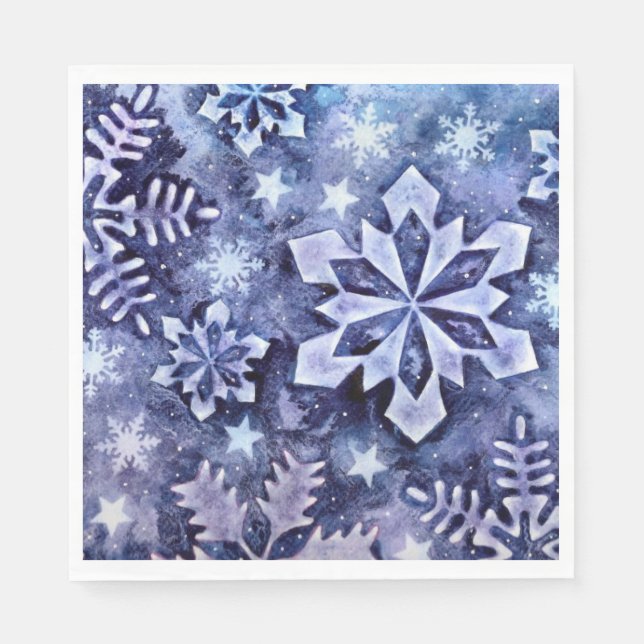 Blue Snowflakes Napkin (Front)