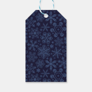 Blue Snowflakes on blue Gift Tags