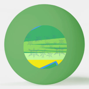 Blue Snowflakes on the Sunrise Mountain Ping Pong Ball