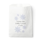 Blue Snowflakes on White Winter Wedding Thank You