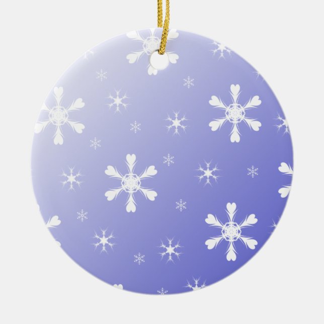 Blue Snowflakes Ornament (Front)