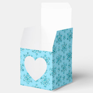 Blue Snowflakes-PARTY FAVOR BOXES,square hrt style Favour Box