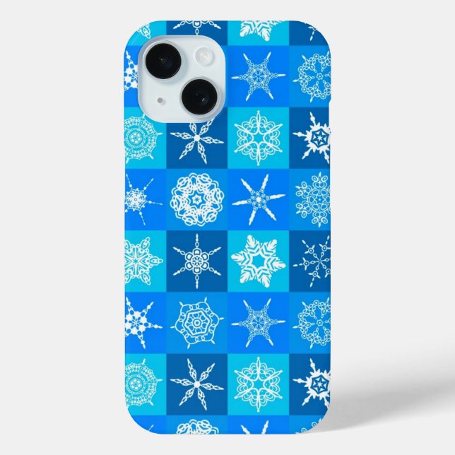 Blue Snowflakes Pattern Case-Mate iPhone Case (Back)