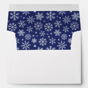 Blue Snowflakes Pattern Envelopes