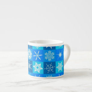 Blue Snowflakes Pattern Espresso Cup