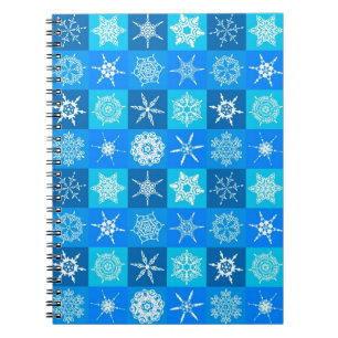Blue Snowflakes Pattern Notebook