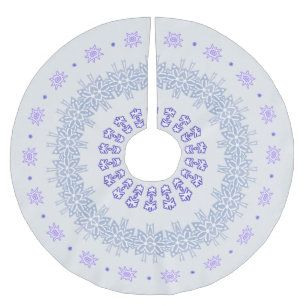 Blue Snowflakes Ring Brushed Polyester Tree Skirt