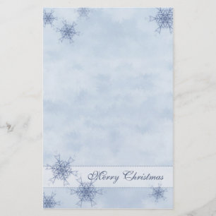 Blue Snowflakes Stationery