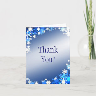 Blue Snowflakes Thank You Card