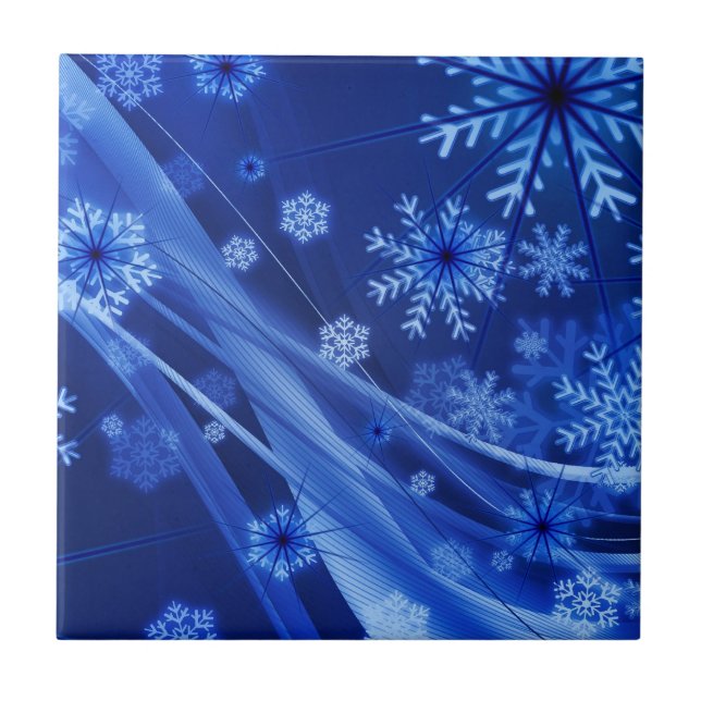 Blue Snowflakes Tile (Front)