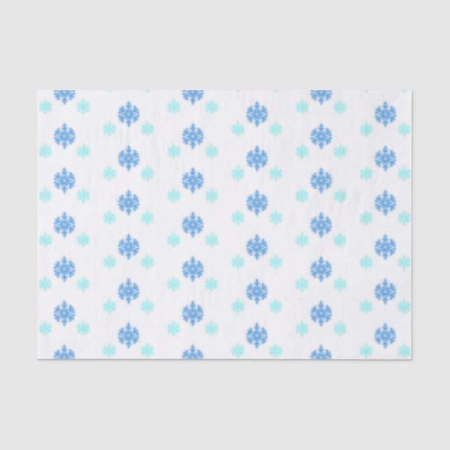 Blue Snowflakes Tissue Paper (Front)