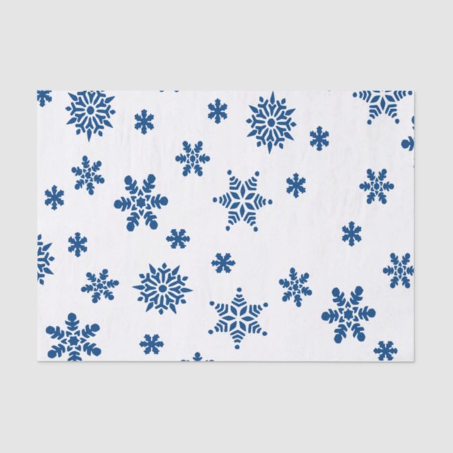 Blue Snowflakes Tissue Paper (Front)