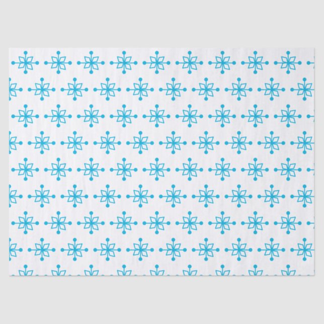 Blue Snowflakes Tissue Paper (Front)