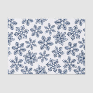 Blue snowflakes tissue paper
