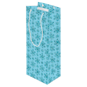 BLUE SNOWFLAKES-WINE GIFT BAG