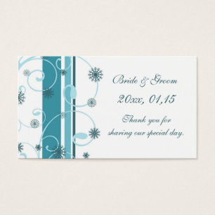 Blue Snowflakes Winter Wedding Favour Tags
