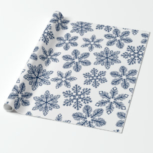 Blue snowflakes wrapping paper