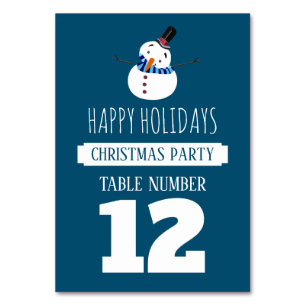 Blue Snowman, Christmas Party Table No. Number