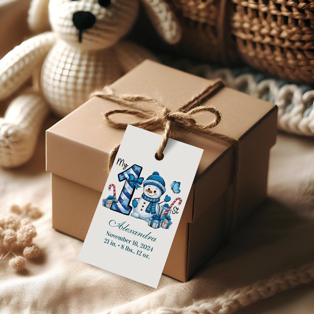 Blue Snowman  First Christmas Gift Tags (Creator Uploaded)