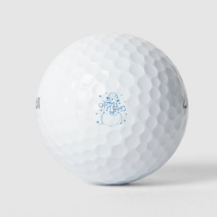 Blue snowman golf balls