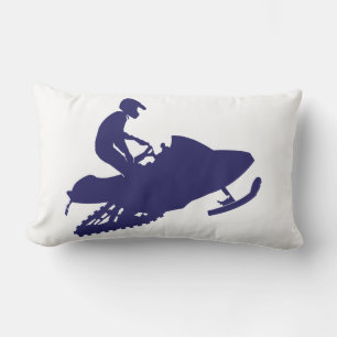 Blue Snowmobiler Snowmobiler Lumbar Cushion