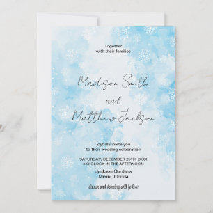 Blue Snows Cloud Wedding Invitations