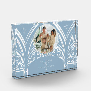 Blue Snowy Gothic Winter Fairytale Photo Christmas Block