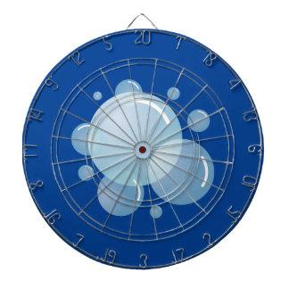 Blue soap bubble print dartboard