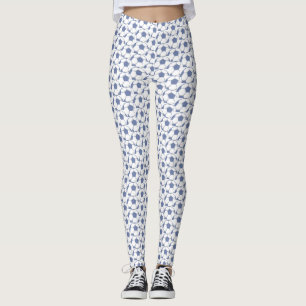 Blue Soccer Balls Design All-Over Print Leggings