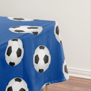 Blue Soccer Balls Kids Birthday Party Tablecloth