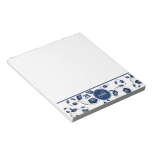 blue soccer balls pattern personalised notepad