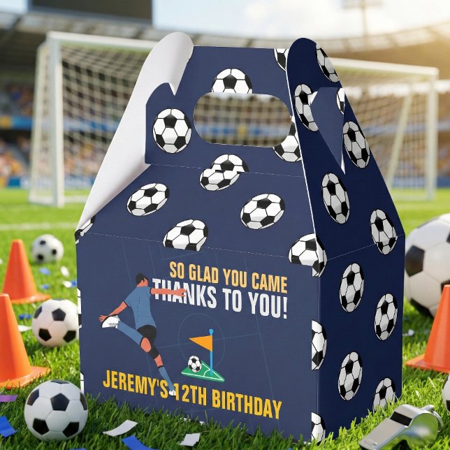 Blue Soccer Birthday Championship Party Favour Box (Creator Uploaded)