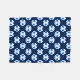 Blue Soccer Football pattern Fleece Blanket