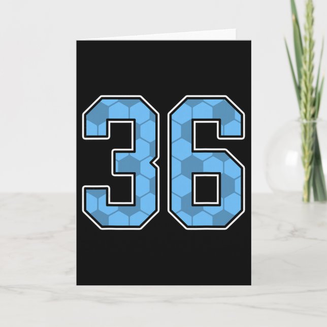 Blue Soccer Pattern Number 36 Jersey Player Unifor Card (Front)