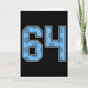 Blue Soccer Pattern Number 64 Jersey Player Unifor Card