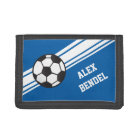 Blue Soccer Sporty Sport Stripes Boys Wallet