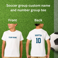 Blue Soccer team name number custom group
