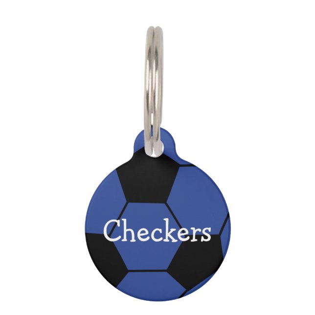 Blue Soccerball Custom Pet Tag (Front)