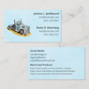 Blue Social introduction calling card-semi Business Card