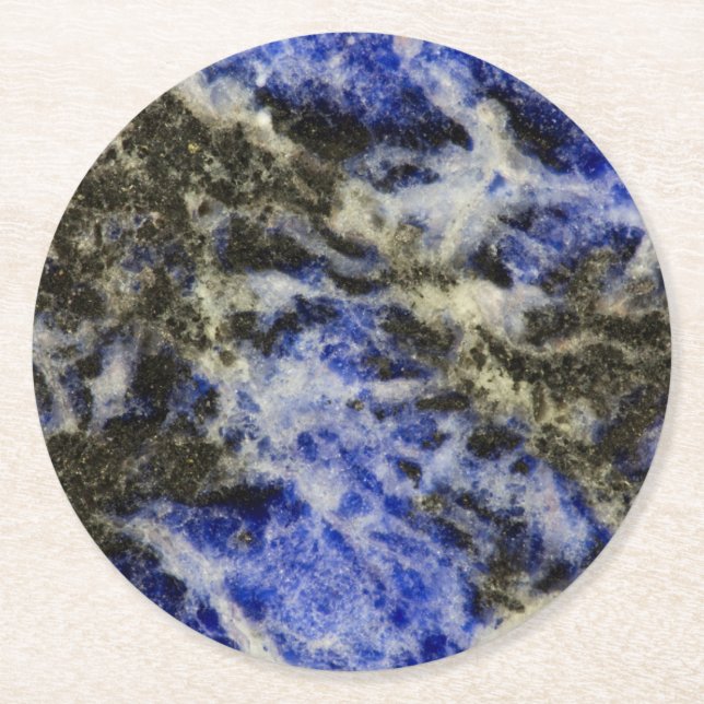 Blue Sodalite Round Paper Coaster (Front)